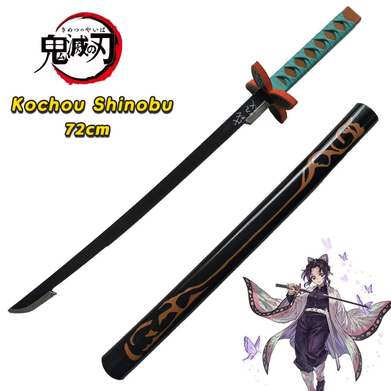 Demon Slayer Katana Original Assembled Anime Sword Cosplay Props Orange Rengoku Kyoujurou Kochou Kanae Swords 72cm
