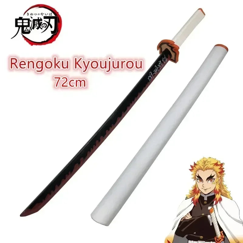 Demon Slayer Katana Original Assembled Anime Sword Cosplay Props Orange Rengoku Kyoujurou Kochou Kanae Swords 72cm