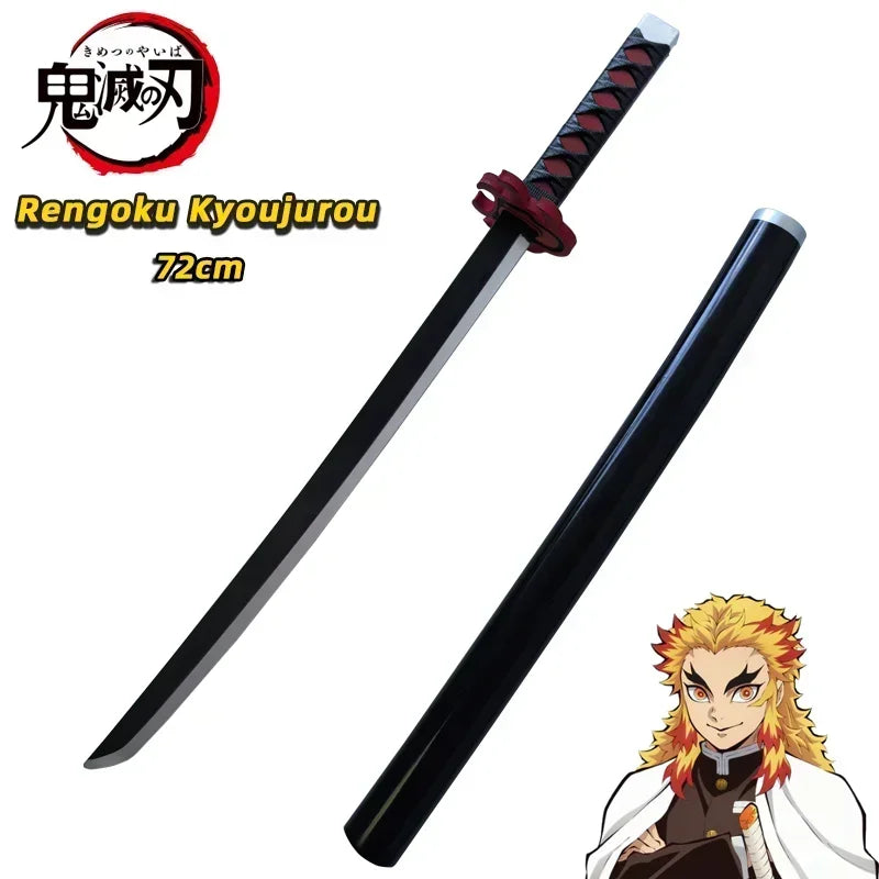 Demon Slayer Katana Original Assembled Anime Sword Cosplay Props Orange Rengoku Kyoujurou Kochou Kanae Swords 72cm