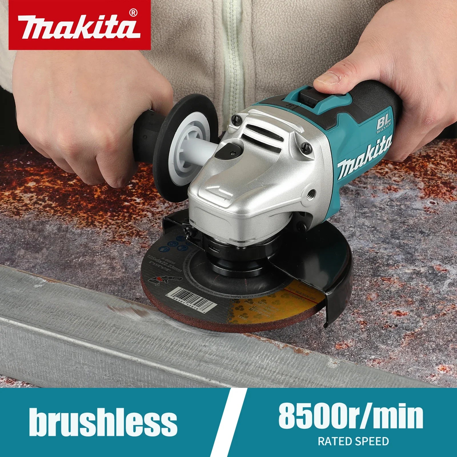 Makita DGA504 18V Brushless Lithium Electric Angle Grinder Rechargeable Polishing Machine Cutting Machine High Power