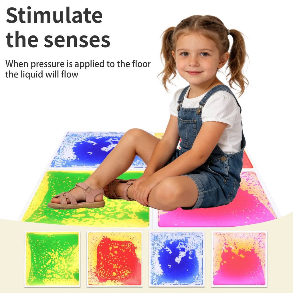 Sensory Tiles Liquid Safe Soft for Toddler Preschool Kids Sensory Play Fun