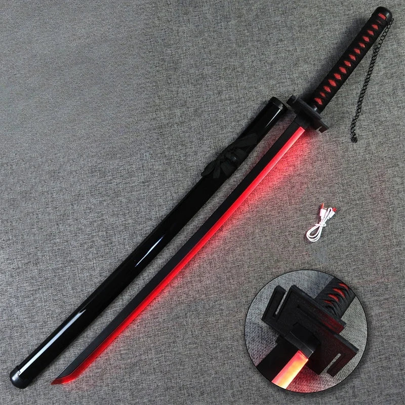 Luminous Bleach Katana Led Light Sword Anime Ichigo Cosplay Prop Ninja Knife Real Japanese Katana Original Samurai Sabre Toy