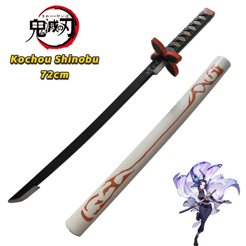 Demon Slayer Katana Original Assembled Anime Sword Cosplay Props Orange Rengoku Kyoujurou Kochou Kanae Swords 72cm