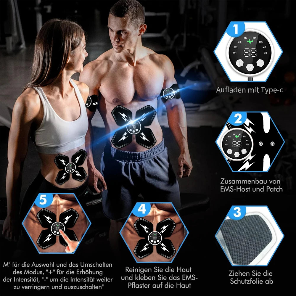 Intelligent EMS Abdominal and Hip Health Device Abdominal Trainer Home Sports Lazy Fitness Equipment USB Charging Version