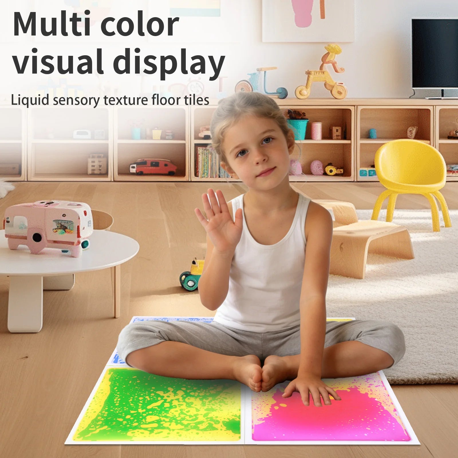 Sensory Tiles Liquid Safe Soft for Toddler Preschool Kids Sensory Play Fun