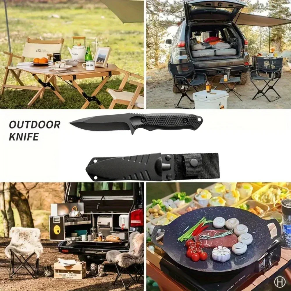 Outdoor Camping Straight Knife — Portable Fishing & Climbing Blade