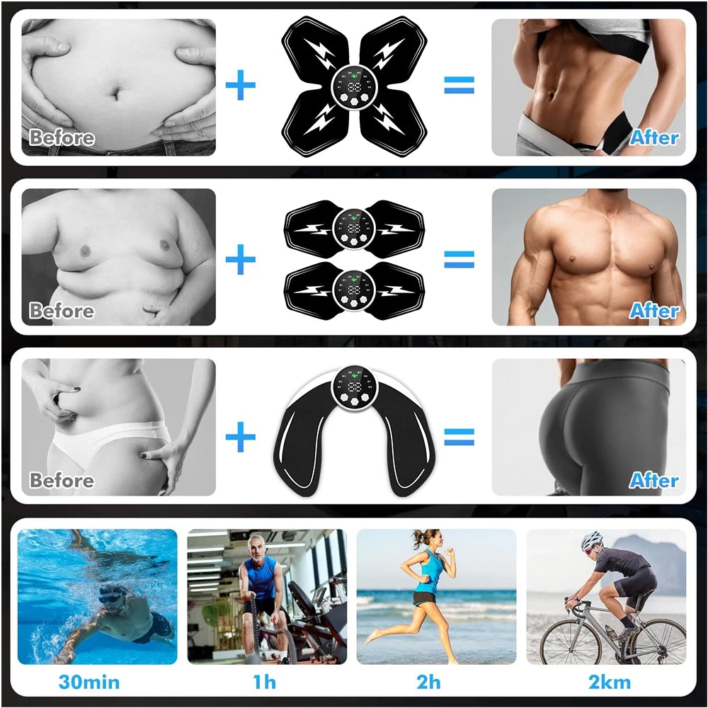 Intelligent EMS Abdominal and Hip Health Device Abdominal Trainer Home Sports Lazy Fitness Equipment USB Charging Version