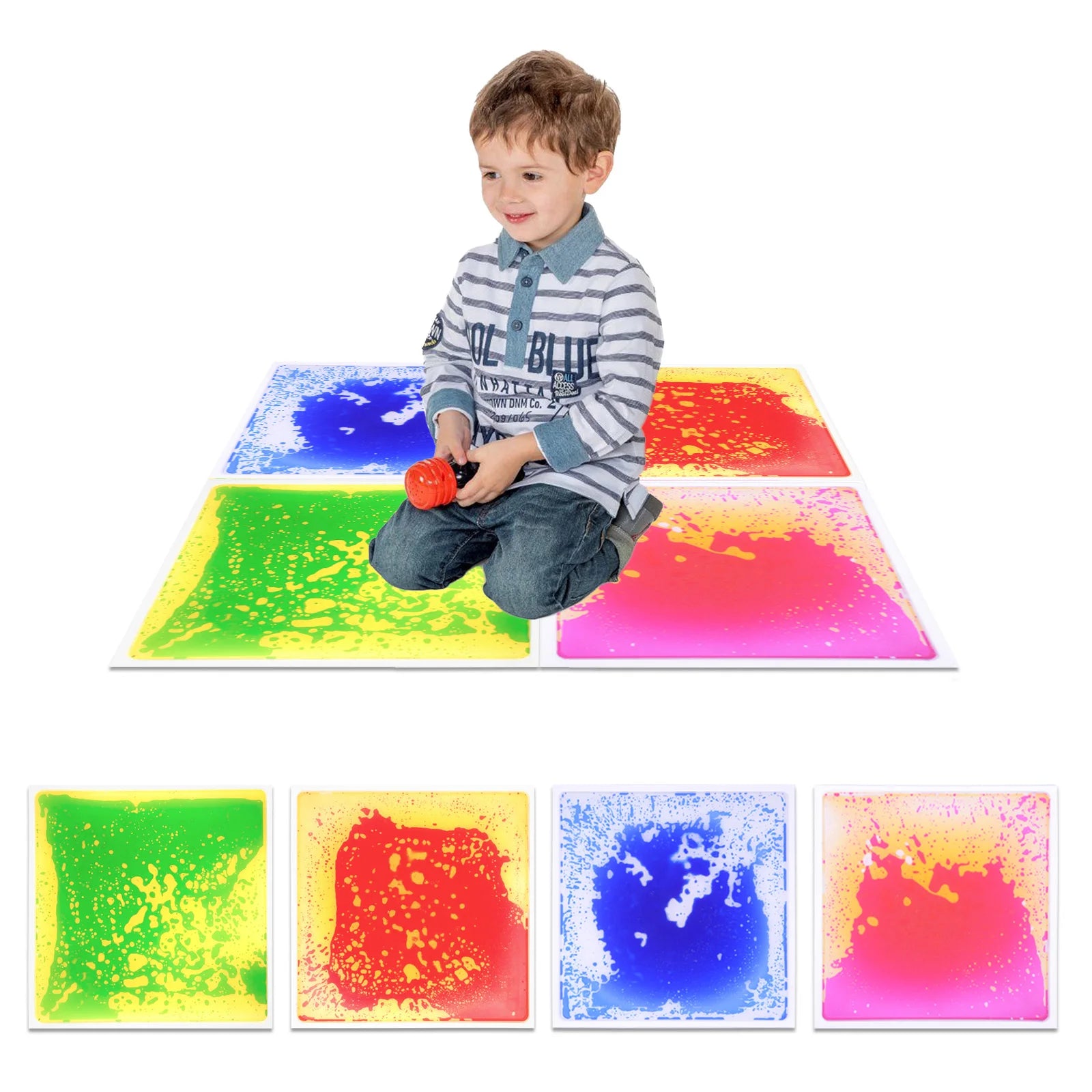 Sensory Tiles Liquid Safe Soft for Toddler Preschool Kids Sensory Play Fun