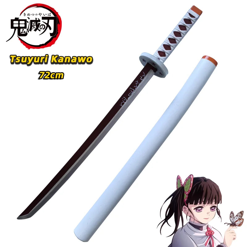 Demon Slayer Katana Original Assembled Anime Sword Cosplay Props Orange Rengoku Kyoujurou Kochou Kanae Swords 72cm