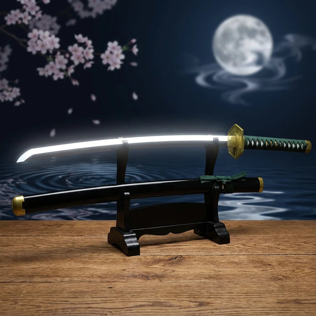 39inch Light Aizen Sousuke Katana Luminous Bleach Knife Anime Real Size Japanese Samurai Sabre Cosplay Prop Home Decor Toy Gifts