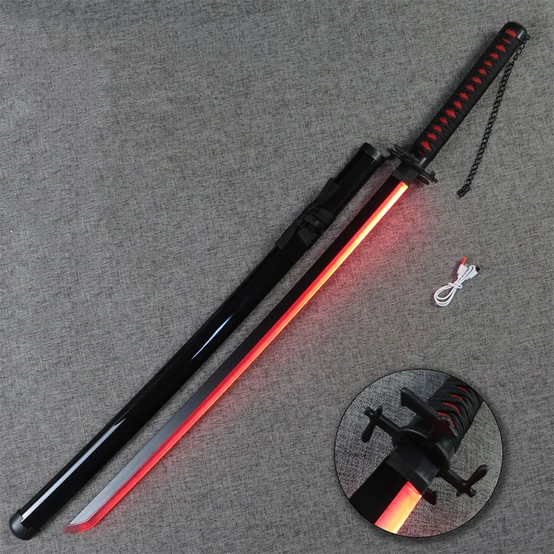 Luminous Bleach Katana Led Light Sword Anime Ichigo Cosplay Prop Ninja Knife Real Japanese Katana Original Samurai Sabre Toy